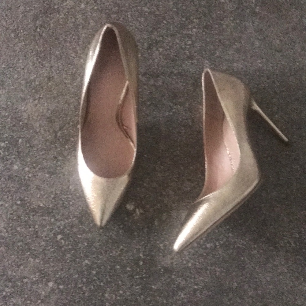 Zara Gold Metallic Stilettos - Size 9